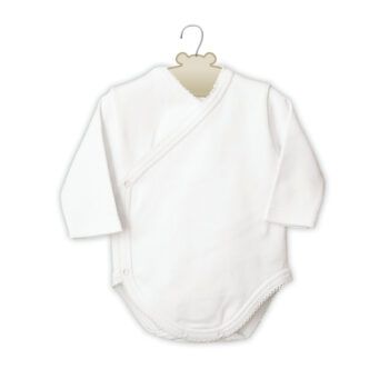 Body de bebé manga larga cruzado blanco Calmaro Baby