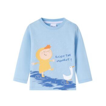 Camiseta bebé enjoy the moment azul