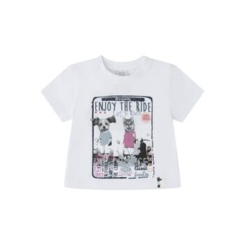 Camiseta bebé niña blanca con dibujo divertido yatsi 24355020