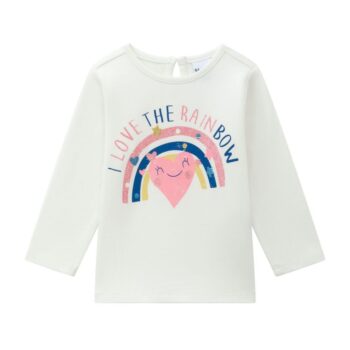 Camiseta de bebé niña dibujo arcoíris y corazón newness bgi61549