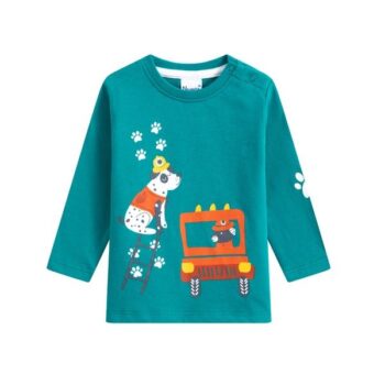 Camiseta bebé perritos verde