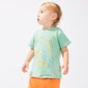 Camiseta de bebé niño verde con dino de color newness kids