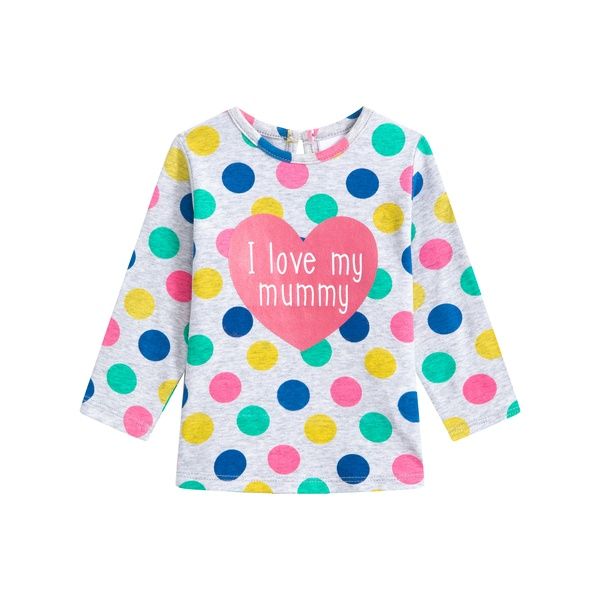Camiseta de bebé con lunares de colores y corazón Newness Kids