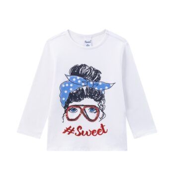 Camiseta de niña chica con gafas Newness Kids