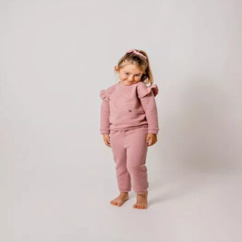 Chándal de bebé/niña acolchado rosa Calamaro Baby