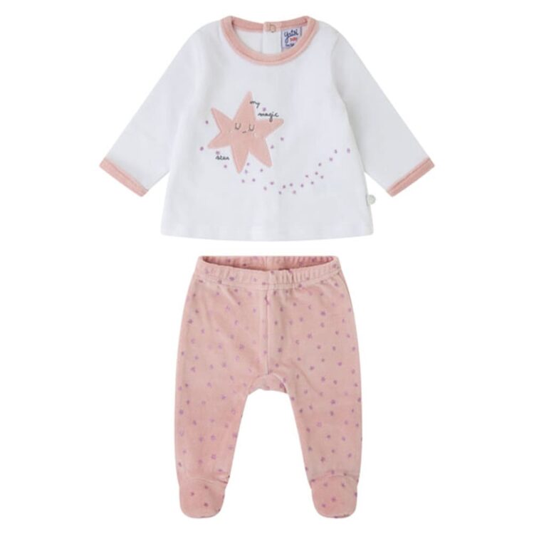 Conjunto de bebé niña terciopelo estrella rosa yatsi 23200236
