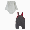 Conjunto de bebé niño peto minidark gris oscuro por detras canada house