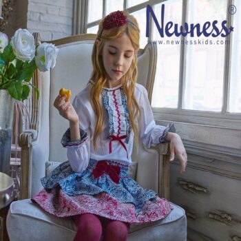 Conjunto de niña camisa y falda fiesta Newness Kids