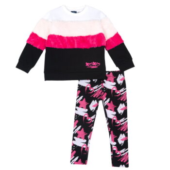 Conjunto de niña sudadera felpa y leggings estampados chicco