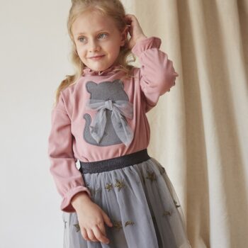 Jersey de niña gato gris Newness Kids