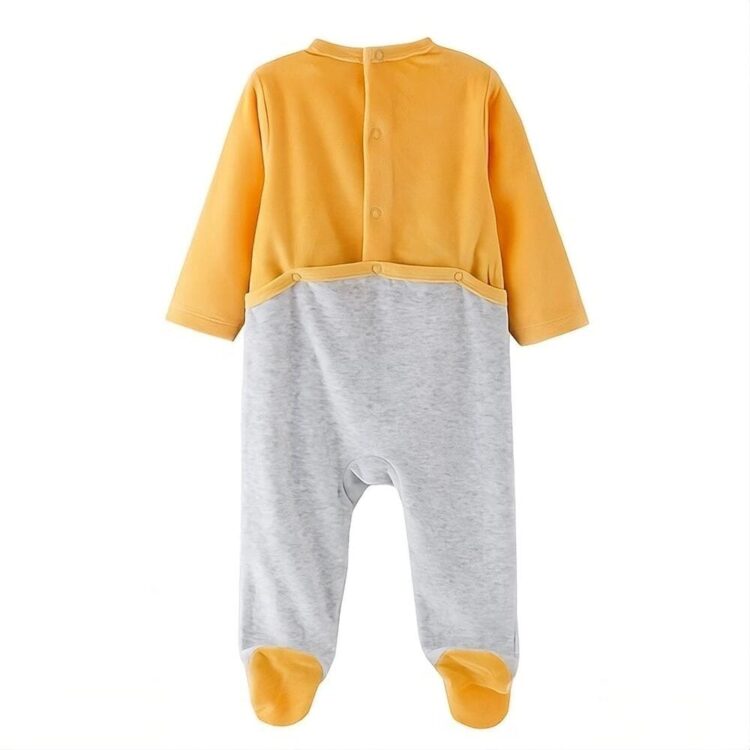 Pijama de bebé niño terciopelo de manga larga amarillo newness a21040