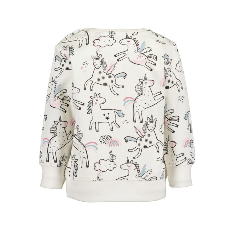 Sudadera de bebé niña estampado unicornio blue seven