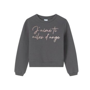 Sudadera de niña con texto en francés Newness Kids