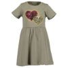 vestido kaki nina con estampado corazones