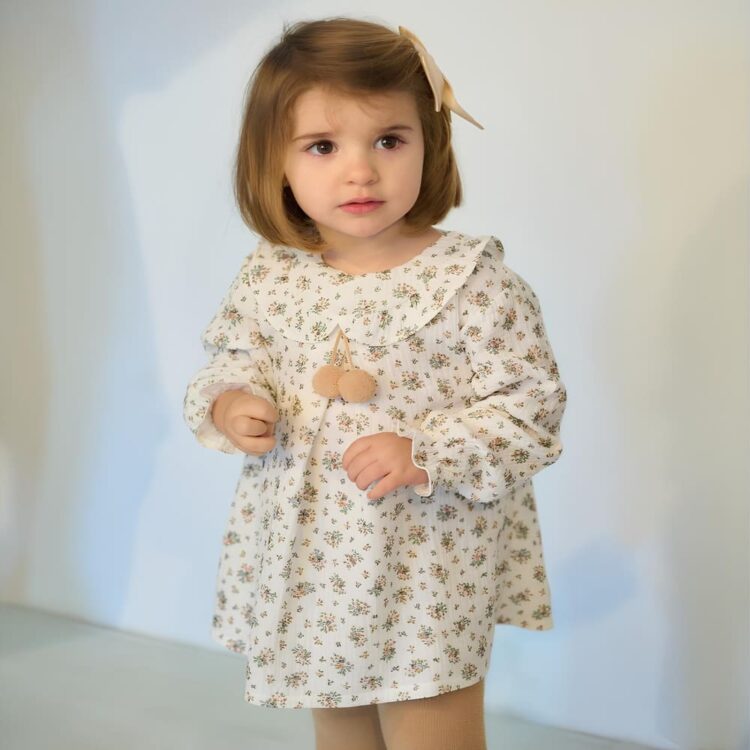 Vestido de bebé niña gasa algodón floral rapife 4615w23