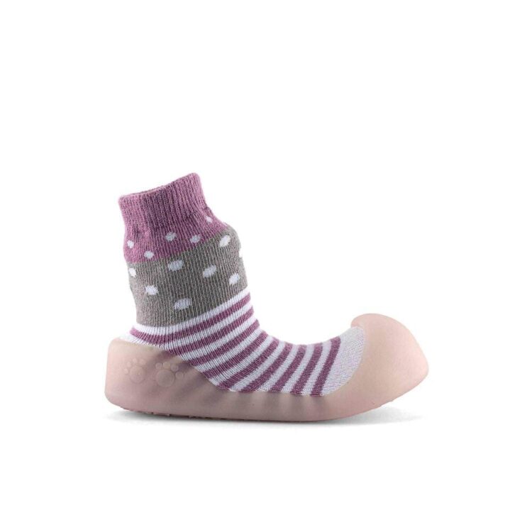 Zapatos de primeros pasos BigToes Chameleon para bebé con estampado de lunares lila color original